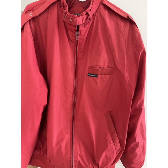 Vintage Members Only Mens XLT Red Bomber Windbreaker Jacket 28593 Y2K 80s Retro - Picture 2 of 10